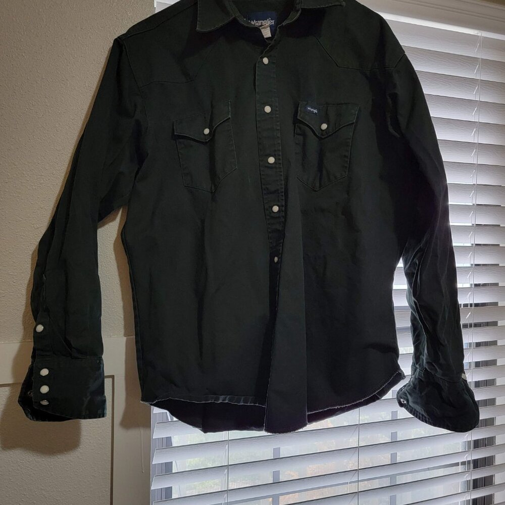XL BLACK WRANGLER PEARL SNAP
